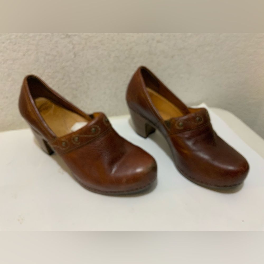 Dansko Riki Clog leather brown  nursing shoes size 38